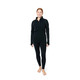 HOT CHILLYS Women's Micro-Elite XT Zip-T Black/Gray Active Fit Base Layer (HC9851-107)