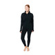 HOT CHILLYS Women's Micro-Elite XT Zip-T Black/Gray Active Fit Base Layer (HC9851-107)