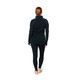 HOT CHILLYS Women's Micro-Elite XT Zip-T Black/Gray Active Fit Base Layer (HC9851-107)