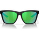 COSTA DEL MAR Women's Panga II Matte Black/Green Mirror 580P Polarized Sunglasses (06S9122-91221057)