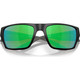COSTA DEL MAR Men's Finlet Matte Black/Green Mirror 580p Polarized Sunglasses 06S9118-91180859
