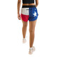 CHICKNLEGS Women's Texas Flag 1.5" Split Shorts