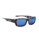 JONATHAN PAUL Pandera Black Marble/Blue Mirror Fitover Sunglasses (1092817)