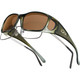 JONATHAN PAUL Razor Olive Charcoal/Amber Lens Small Sunglasses (1082885)