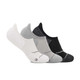 HOKA Unisex 3-Pack Invisible White/Stellar Gray/Black Running Socks (1156230-WRY)