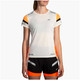 BROOKS Women's Run Visible 2.0 Ecru/Fluoro Flash/Black Short Sleeve Shirt