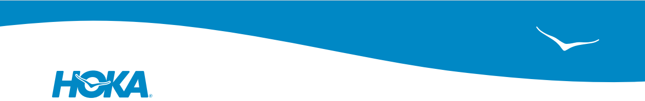 hoka logo on a white blue backgroud