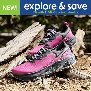 Step into the launch of ALTRA Timp 6 Shoes: enjoy launch-only 15% off with code TIMP6