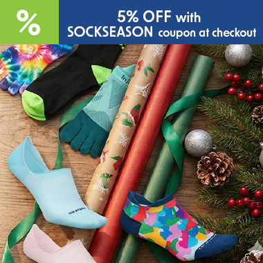 It’s sock season! Save 5% on select sock styles with SOCKSEASON coupon. Valid through February 9. Cannot be combined with other offers