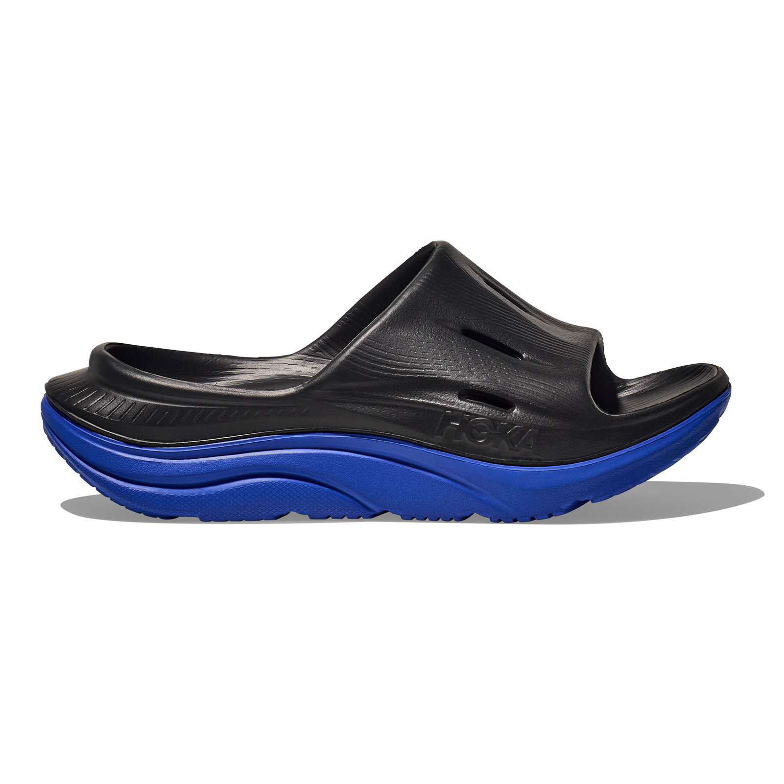 HOKA Unisex Ora Recovery Slide 3 Black/Ultramarine Sandals - Free