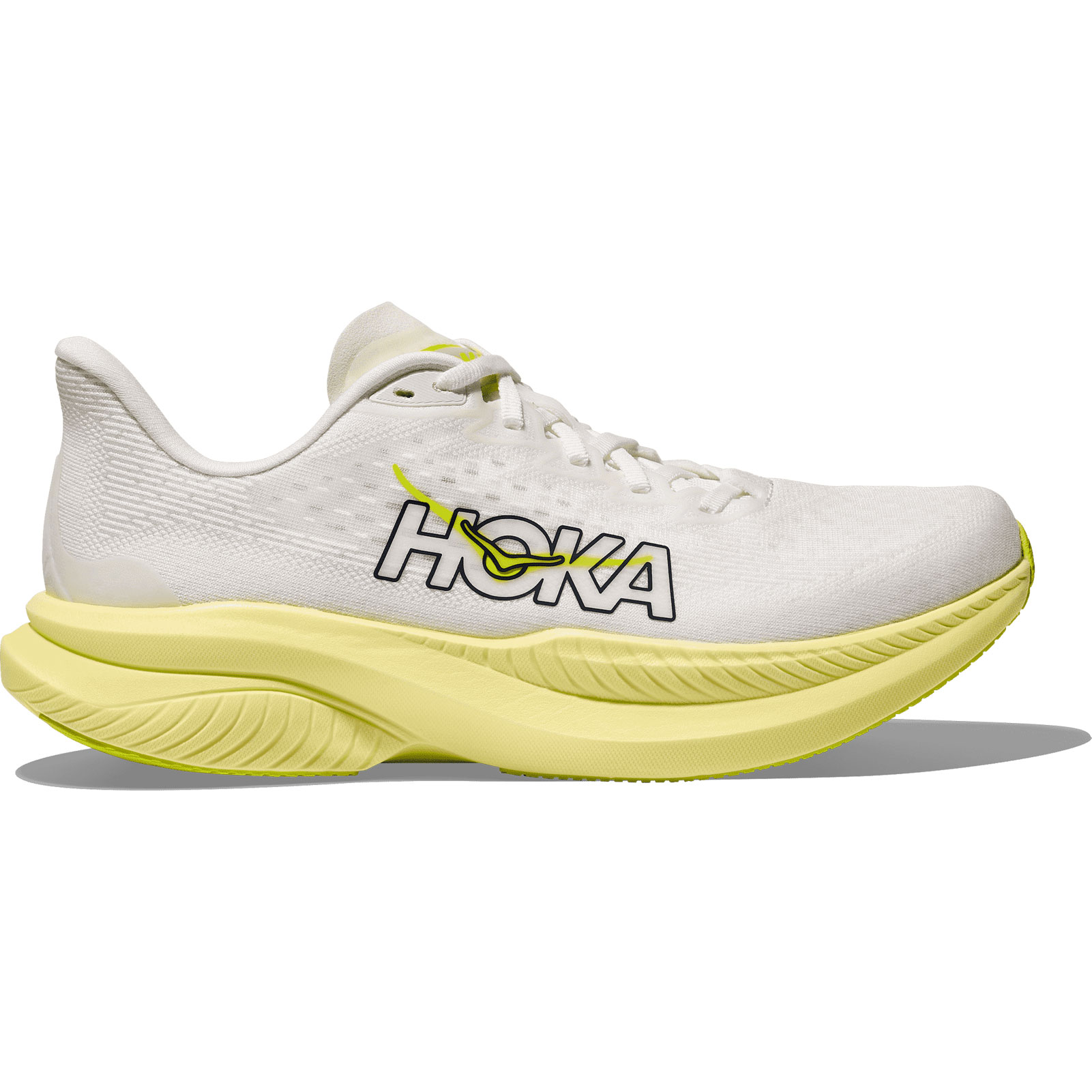 HOKA Women's Mach 6 White/Neon Hoka Citrus Shoes - Free Shipping