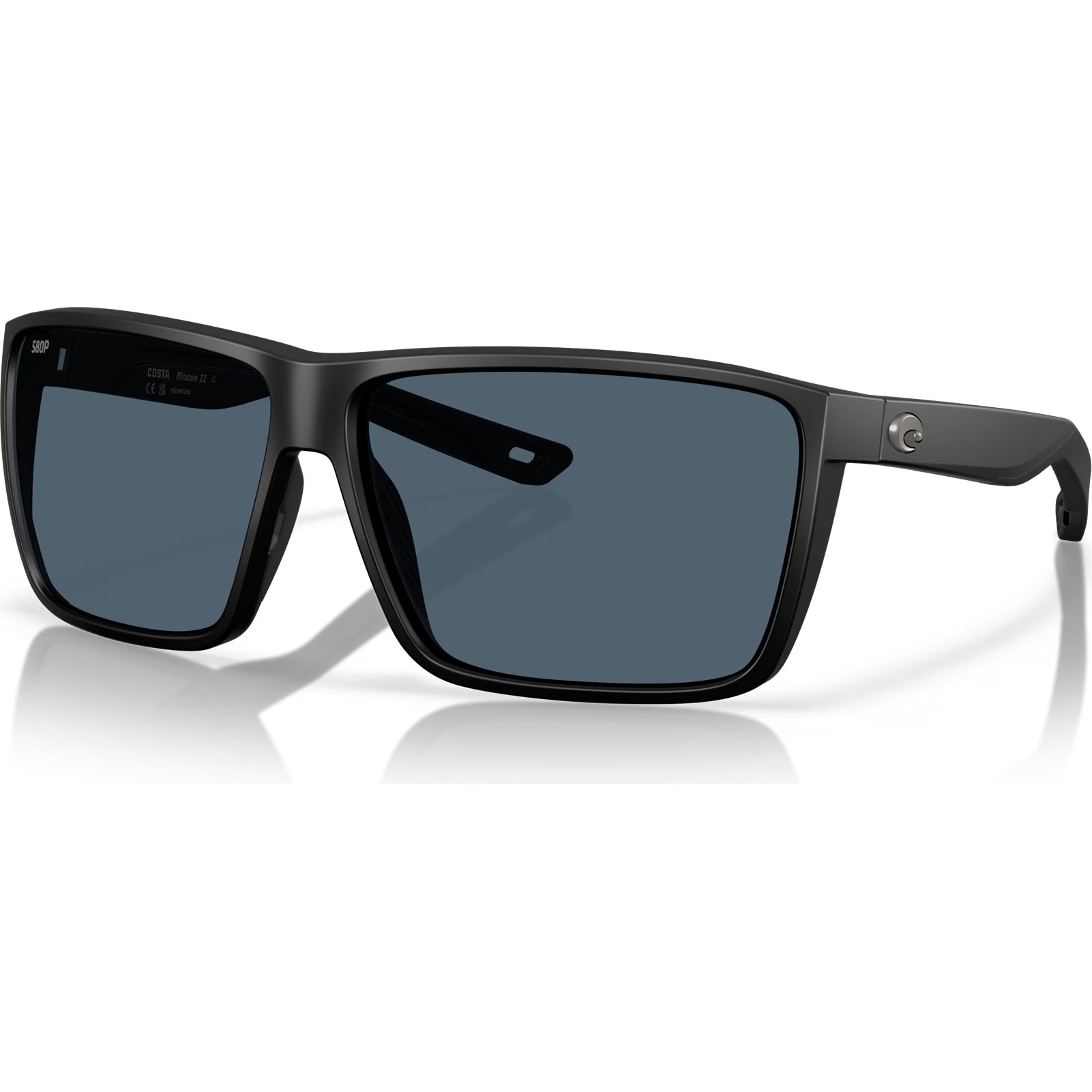 COSTA DEL MAR Men's Rincon II Matte Black/Gray Polarized 580P