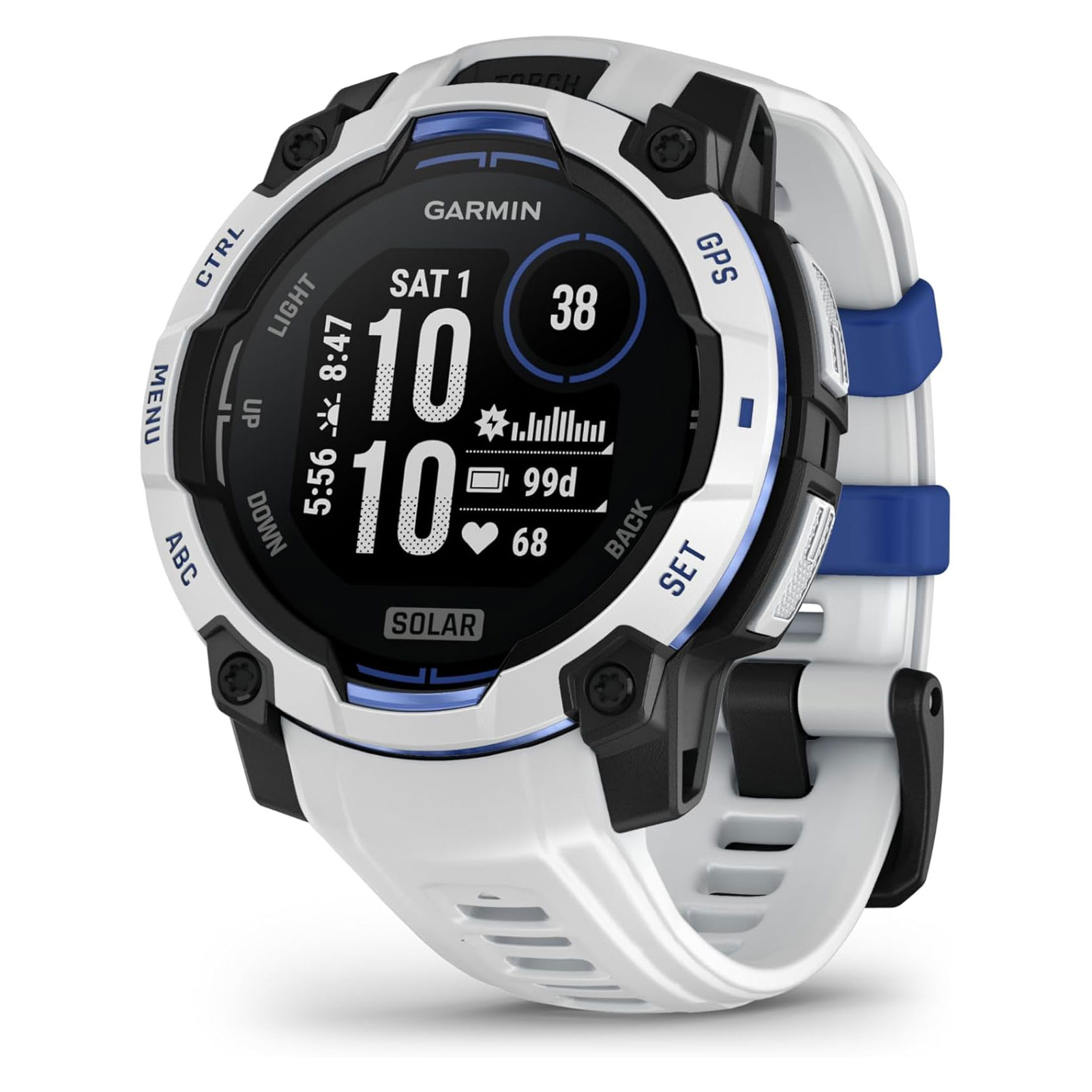 GARMIN Instinct 3 Solar 45mm Whitestone With Whitestone/Bolt Blue
