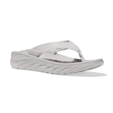 HOKA Men's Ora Lunar Rock/White Recovery Flip Sandals - Free Shipping