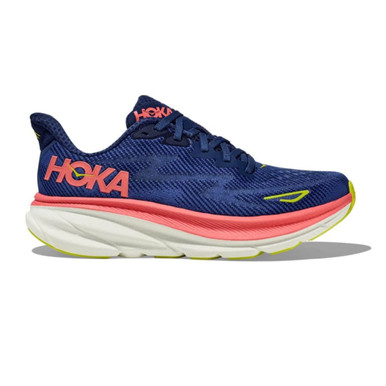 HOKA Women's Clifton 9 Evening Sky/Coral Running Shoes (1127896
