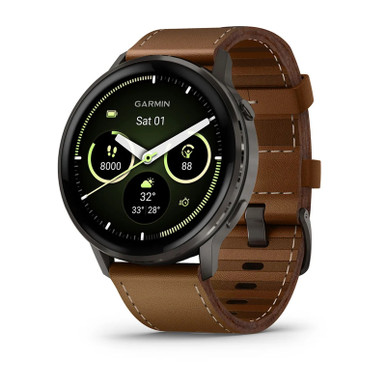 GARMIN Venu 4 45mm Black/Slate/Leather GPS Smartwatch (010-03014