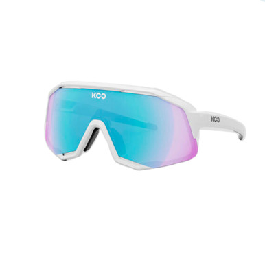 KOO Demos White/Turquoise Cycling Sunglasses (OEY00005-699) - Free