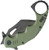 Kubey Mini Wrath Black Stonewashed 14C28N Sandvik OD Green G10 Folding Karambit KUB262F shown folded with OD green G10 handle, pocket clip, and finger ring visible
