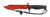Falcon Red 440 Black ABS Hunting Knife KC841RD showing black coated stainless steel blade, guarded handle, and carrying sheath