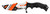 Falcon Orange and White 440 Black ABS Bowie Knife KC165WO showing blade and textured thumb placement