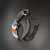 Falcon Orange and White 440 Black ABS Karambit KC165WO shown next to its protective nylon sheath