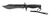 Falcon Black 440 Black ABS Hunting Knife KC841BK showing black coated stainless steel blade, guarded handle, and carrying sheath