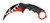 Falcon Shark 440 Black ABS Karambit with curved 440 stainless steel blade and finger ring