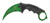 Falcon Green 440 Black ABS Karambit with curved 440 stainless steel blade and finger ring
