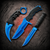 Black Legion Blue Stratosphere 440C Black TPU Karambit Bowie Bayonet Set with all three knives displayed together