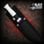 Black Legion White Galaxy 440C Black TPU Bowie Knife shown sheathed in nylon belt sheath