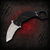 Extreme Ratio Nightmare Stonewash Mil-C-13924 Bohler N690 Black Anodized Aluminum Folding Tanto Karambit shown fully open