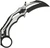 WE Knife Cryonix Nested Black Stonewash Black Satin Titanium Folding Karambit shown fully open from the non-clip side