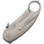 Cavol Kobra Tanto Stonewash CPM S90V Gray Fluted Titanium Folding Karambit shown folded on clip side