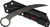 Microtech Feather Black DLC Fixed Karambit shown in full on top of the black Kydex sheath with black DLC-coated blade and finger ring visible