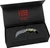 Halfbreed Blades Close Quarters Black Bohler K340 ISODUR OD G10 Fixed Karambit shown in its box packaging