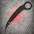 Microtech Feather Black Serrated Premium Steel Black Distressed Fixed Karambit MCT2153DBKS shown in full