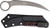 Microtech Feather Silver Premium Steel Apocalyptic Fixed Karambit MCT21510APS displayed beside its black Kydex sheath, UltiClip side shown
