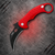 Lionsteel L.E.ONE Black CPM MagnaCut Red Aluminum Folding Karambit LSTLE1ARB shown in full