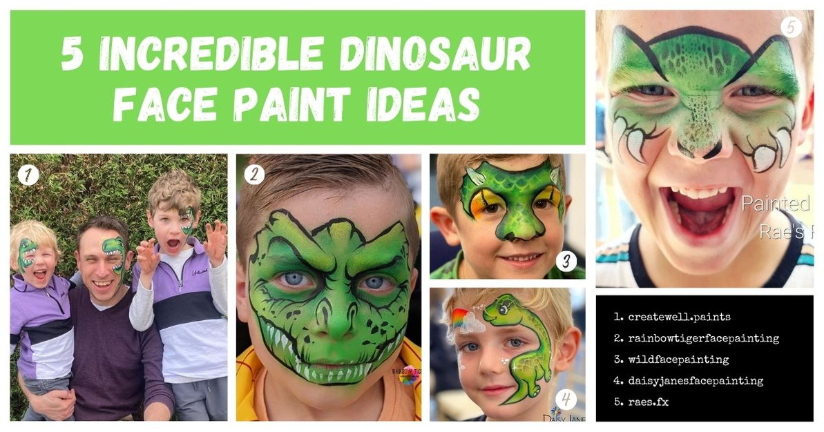 5 Incredible Dino Face Paint Ideas