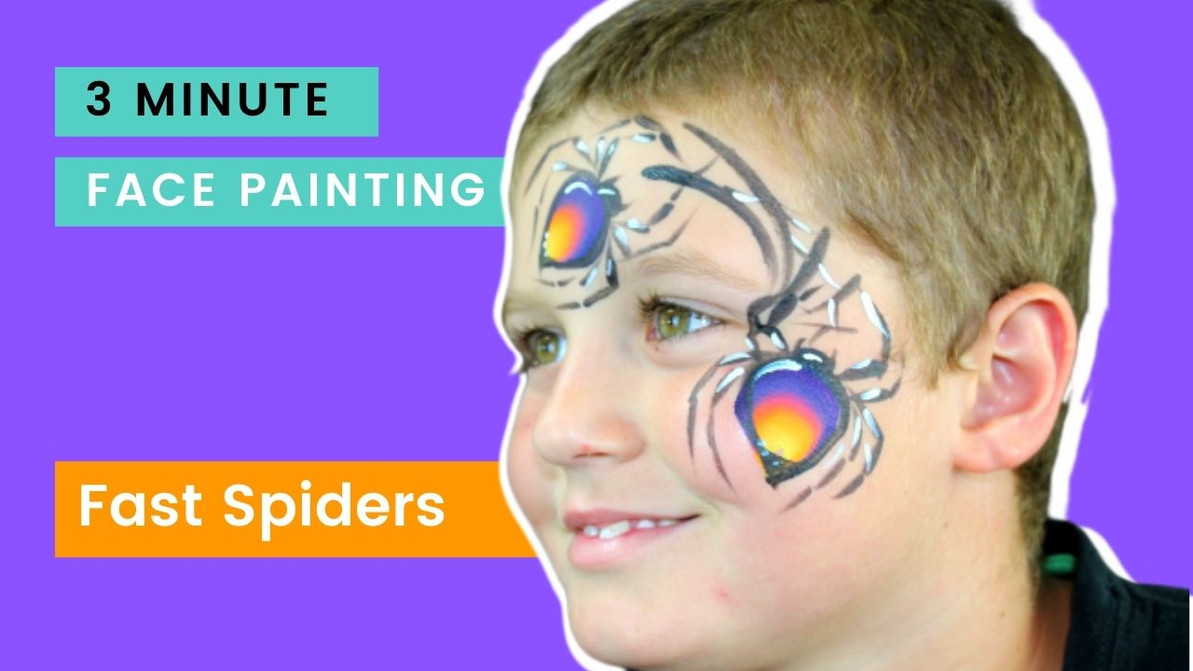 How to face paint quick and easy spiders - Face Paint Shop Australia