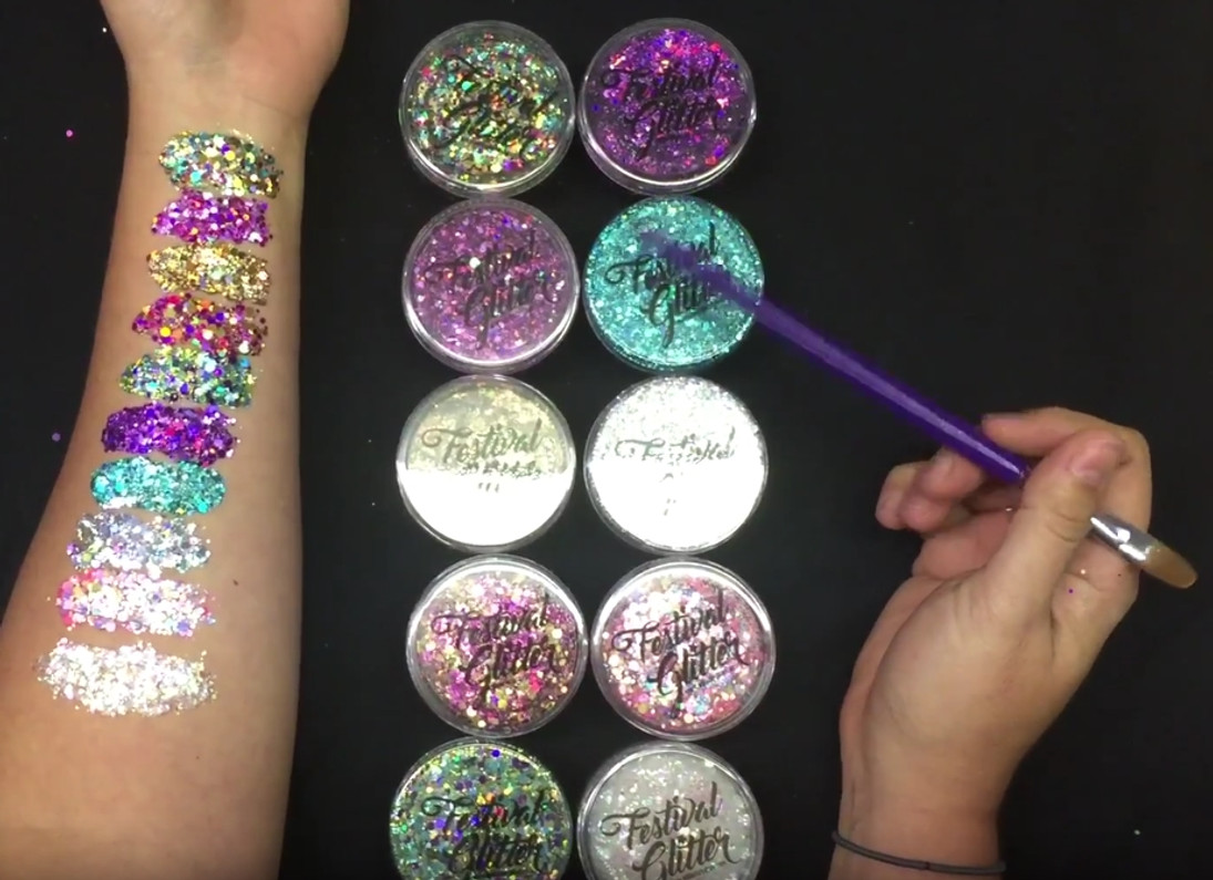 Festival Glitter Colour Swatches