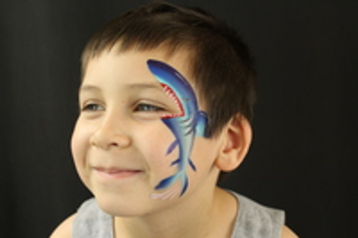 How to face paint an easy shark - Face Paint Shop Australia