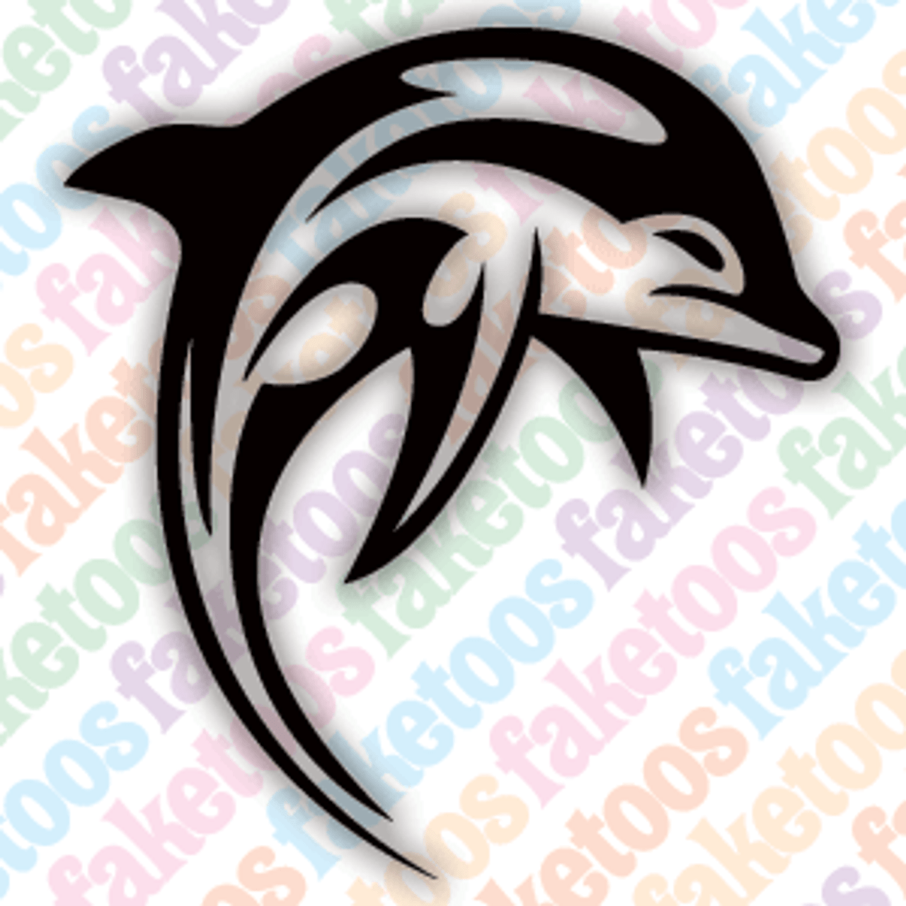 Dolphin temporary tattoo | Fake removable tattoos & temp tatto designs |  Tatoo decal party stickers ideas. Last 2-5 days & go on with water.  Removeable party sticker decals - Stock temp