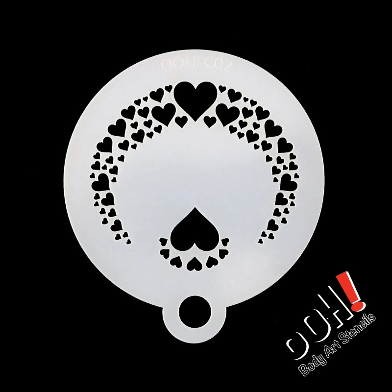 heart face paint stencil