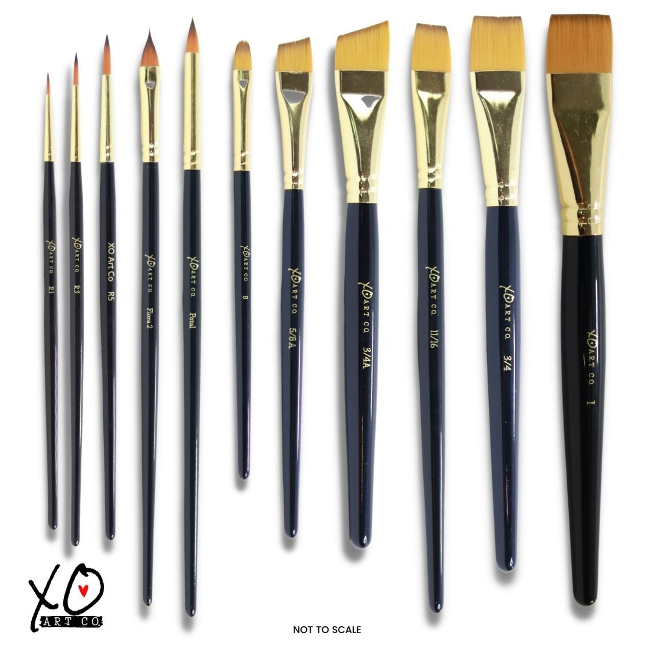 SET of 11x Face Paint Brushes Pro Series by XO Art Co