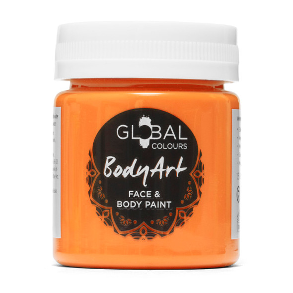 NEON ORANGE Face and Body Paint Liquid by Global Colours