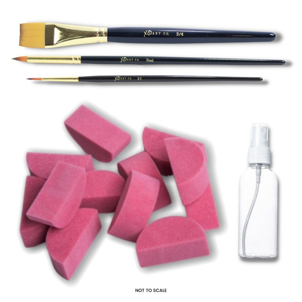 face painter essential brush and sponge set