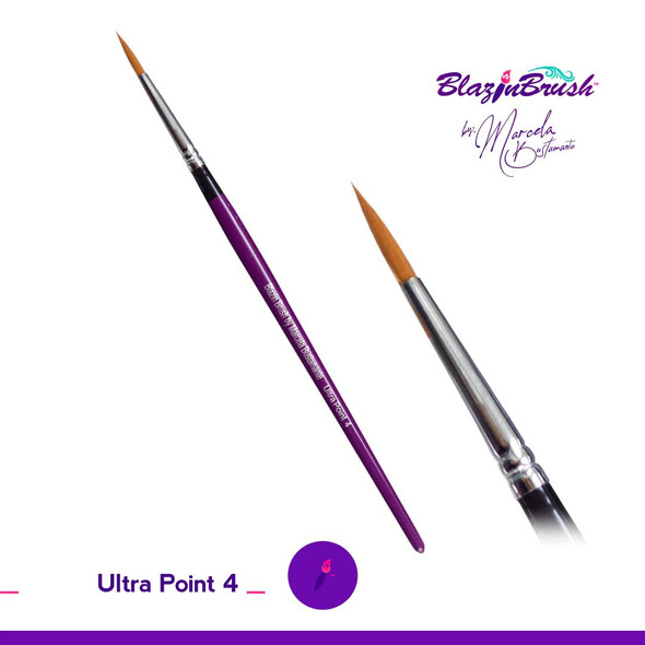 ULTRA POINT SIZE 4- Face Paint Brush by Marcela Bustamante