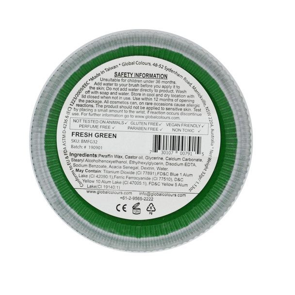 Global Colours FRESH GREEN 32g Face and Body Paint Makeup