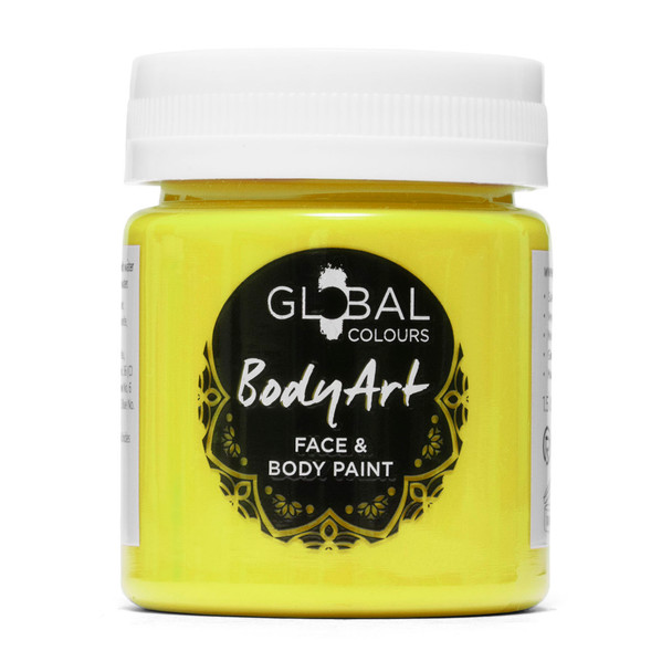 NEON YELLOW Face and Body Paint Liquid by Global Colours